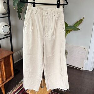 MM6 Maison Martin Margiela Raw-Hem Wide Leg trouser denim pants